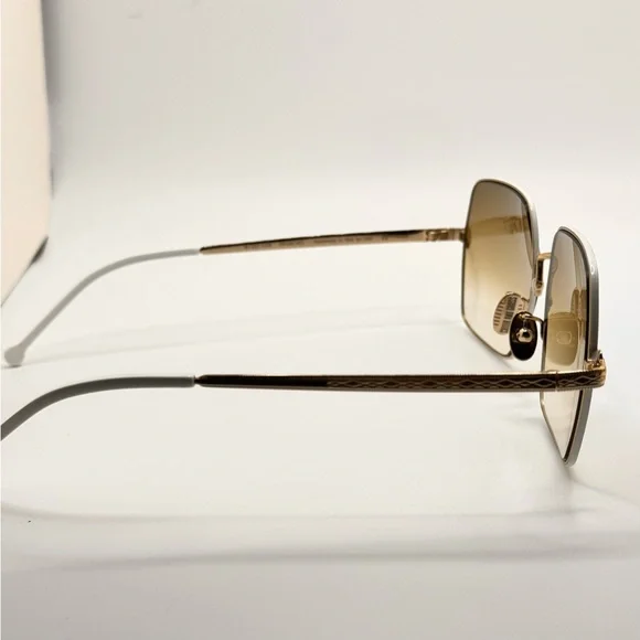 Cutler and Gross sunglasses 56-20-140, gold / white frames, Gradient brown lens Cutler and Gross sunglasses 56-20-140, gold / white frames  main image 2
